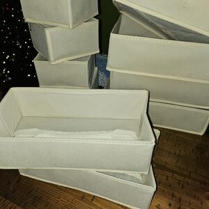 Cream Fabric Storage Bins